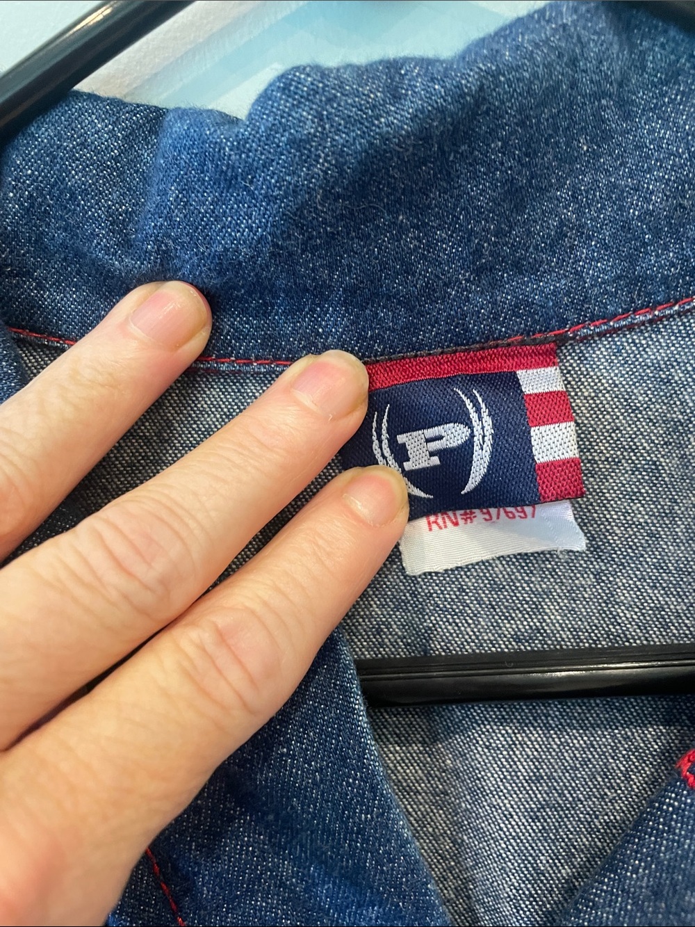 Phat Farm Dark Blue Denim Jacket with Red Stitching extra large fit - Picture 3 of 6